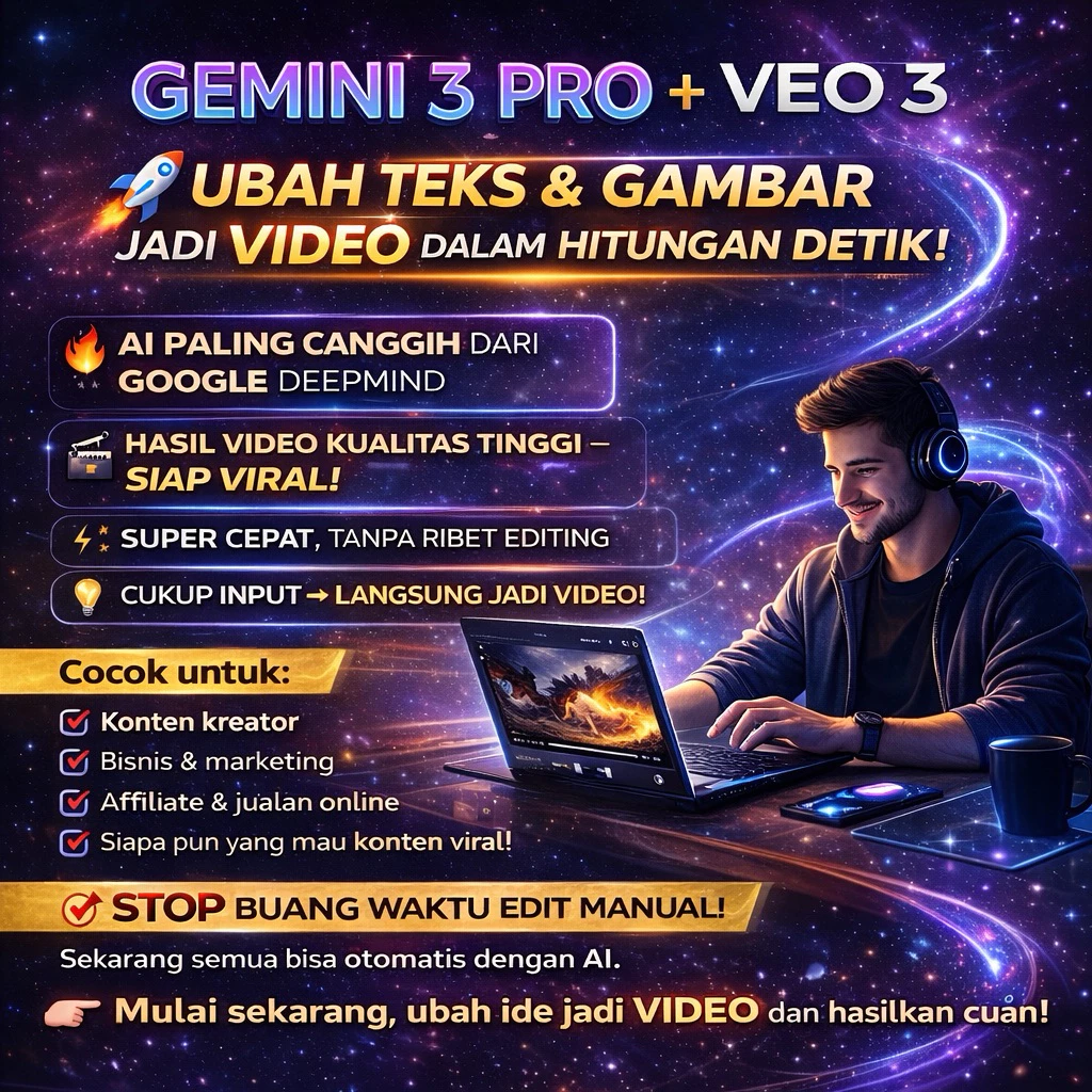 Akun Gemini Pro 12 Bulan (Veo 3 + Nano Banana + 2TB)